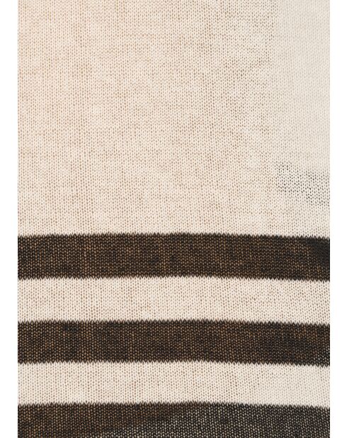 Maglione a righe in maglia leggera ecru/nero Jairam