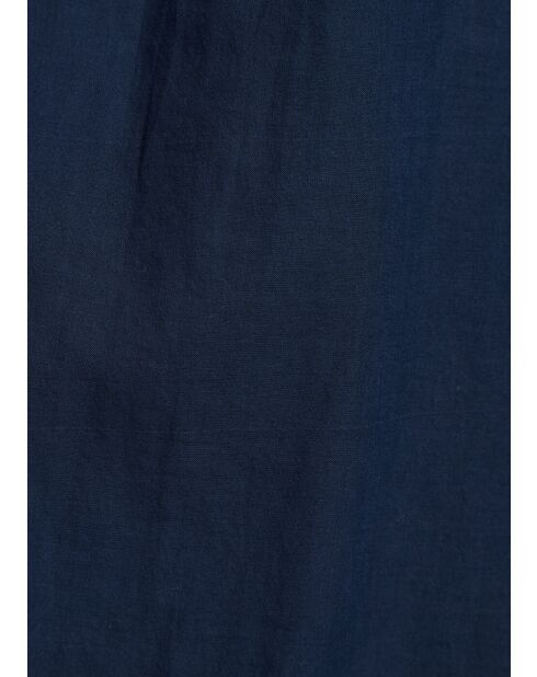 Vestido midi de voile de algodón azul marino Buffy