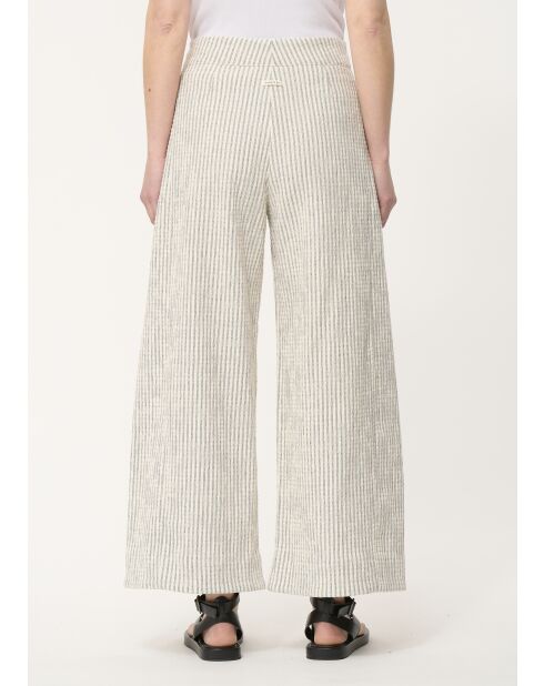 Taylor hellgraue weite Baumwollhose mit geprägten Streifen