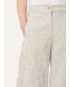 Taylor hellgraue weite Baumwollhose mit geprägten Streifen