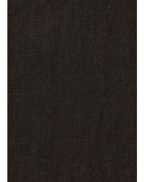 Zwarte Jining linnen wijd uitlopende jurk