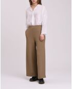 Kamelfarbene Hose Sophino aus Baumwolle mit weitem Beinschnitt