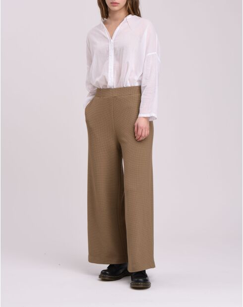 Kamelfarbene Hose Sophino aus Baumwolle mit weitem Beinschnitt