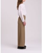 Kamelfarbene Hose Sophino aus Baumwolle mit weitem Beinschnitt
