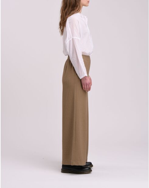 Kamelfarbene Hose Sophino aus Baumwolle mit weitem Beinschnitt