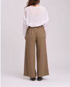 Kamelfarbene Hose Sophino aus Baumwolle mit weitem Beinschnitt