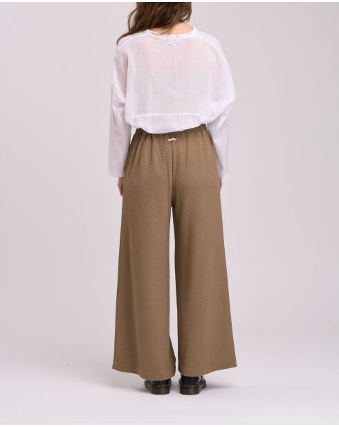 Kamelfarbene Hose Sophino aus Baumwolle mit weitem Beinschnitt