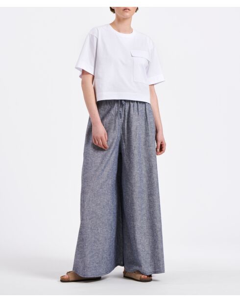 Pantalon jupe culotte en chambray de lin viscose Bade gitane