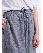 Pantalon jupe culotte en chambray de lin viscose Bade gitane