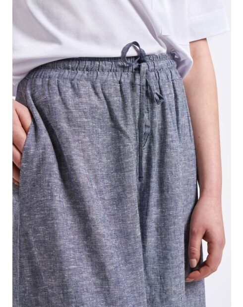 Pantalon jupe culotte en chambray de lin viscose Bade gitane