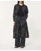 Jusanka schwarze weite Baumwollhose mit Pflanzenprint