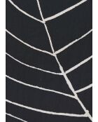 Jusanka schwarze weite Baumwollhose mit Pflanzenprint