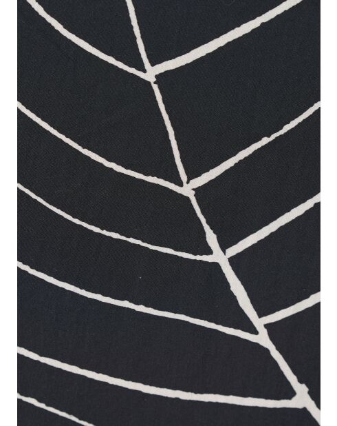 Jusanka schwarze weite Baumwollhose mit Pflanzenprint