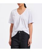 Wit T-shirt van biologisch katoen in Bourdon