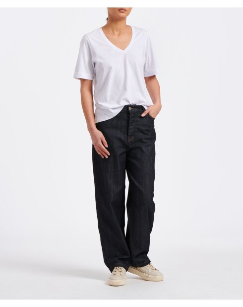 Wit T-shirt van biologisch katoen in Bourdon