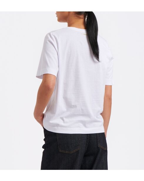 Wit T-shirt van biologisch katoen in Bourdon