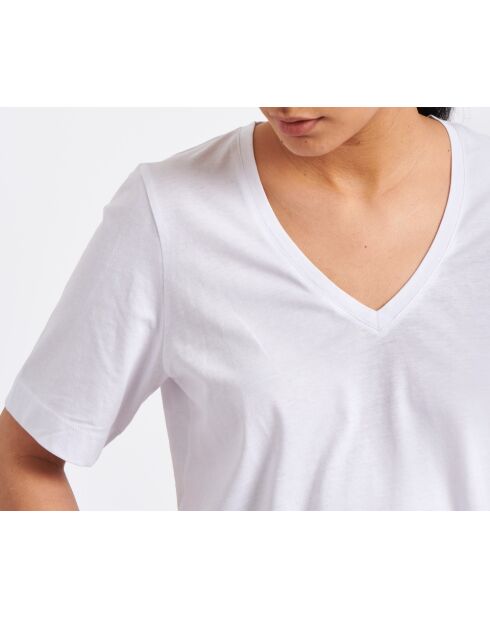 Wit T-shirt van biologisch katoen in Bourdon