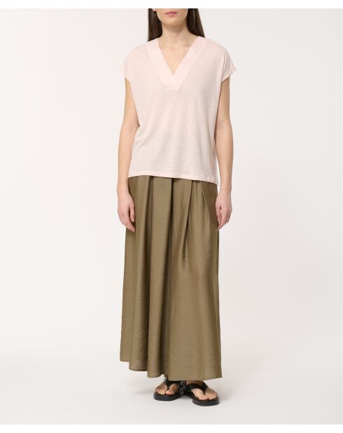 Lockeres T-Shirt aus Bora-Pulverleinen