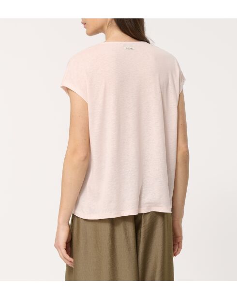 Lockeres T-Shirt aus Bora-Pulverleinen