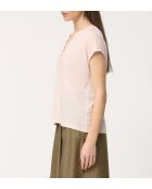 Lockeres T-Shirt aus Bora-Pulverleinen