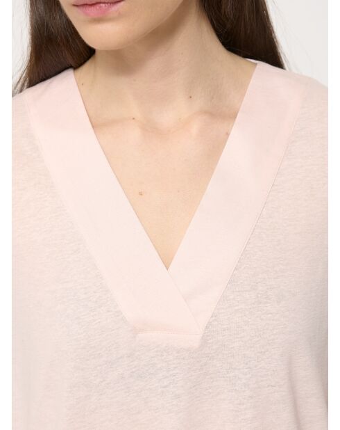 Lockeres T-Shirt aus Bora-Pulverleinen