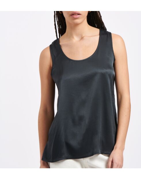 Tassilo ärmelloses schwarzes Satintop