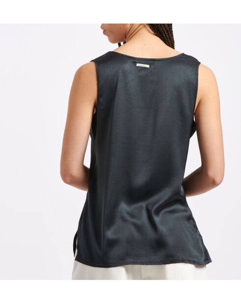 Tassilo ärmelloses schwarzes Satintop