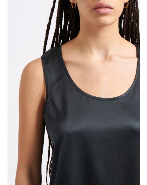 Tassilo ärmelloses schwarzes Satintop