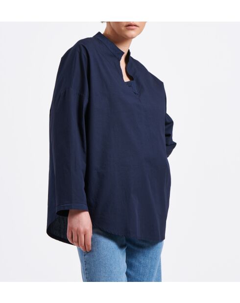 Bulot marineblaues Oversize-Langarmshirt aus Baumwolle