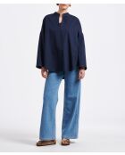 Bulot marineblaues Oversize-Langarmshirt aus Baumwolle