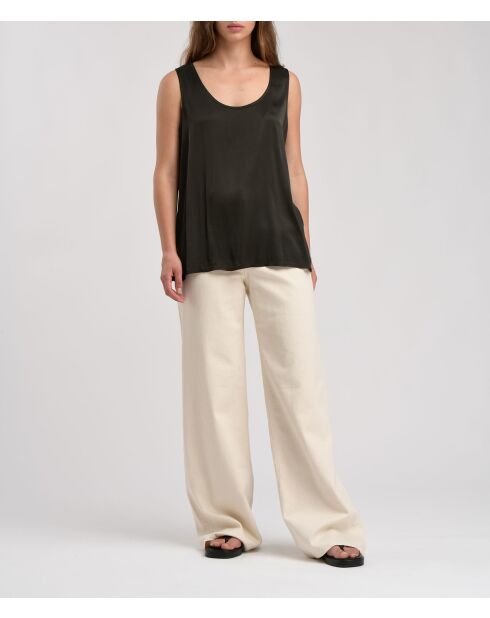 Normales Top aus Satin von Tassilo, schokoladenbraun