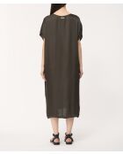 Rechte jurk van Bunta in chocolade