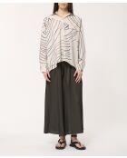 Bristom Hose aus pflaumenfarbenem Satin mit weitem Bein