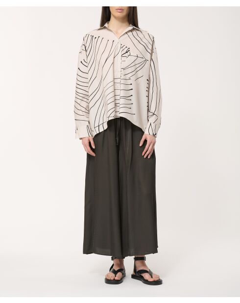 Bristom Hose aus pflaumenfarbenem Satin mit weitem Bein