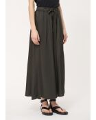 Bristom Hose aus pflaumenfarbenem Satin mit weitem Bein