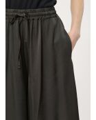 Bristom Hose aus pflaumenfarbenem Satin mit weitem Bein