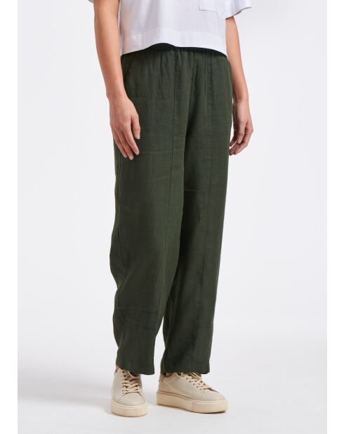 Khakifarbene 7/8-Leinenhose Bob