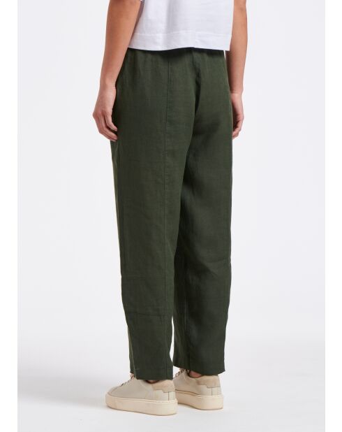 Khakifarbene 7/8-Leinenhose Bob