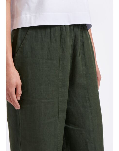 Khakifarbene 7/8-Leinenhose Bob