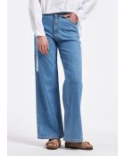 Leichte, hoch taillierte Flare-Jeans aus Baumwolle mit doppelter Taille von Bussy Stone