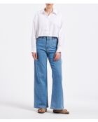 Leichte, hoch taillierte Flare-Jeans aus Baumwolle mit doppelter Taille von Bussy Stone