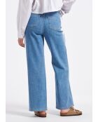 Leichte, hoch taillierte Flare-Jeans aus Baumwolle mit doppelter Taille von Bussy Stone