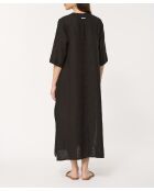 Langes schwarzes Leinenkleid Jordani