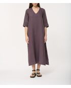 Jordani pruimkleurige linnen lange jurk