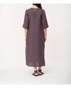 Jordani pruimkleurige linnen lange jurk