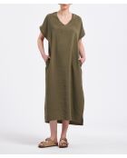 Vestido midi de modal con textura militar Babea