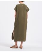 Vestido midi de modal con textura militar Babea