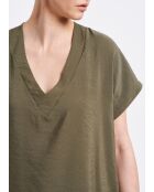 Vestido midi de modal con textura militar Babea