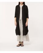 Zwarte rechte hemdjurk van linnen van Talicia