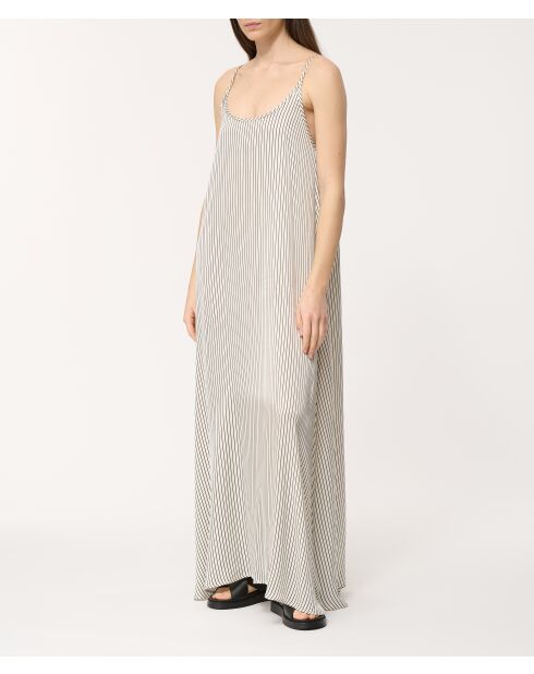 Abito lungo a righe bianco Off Bachira